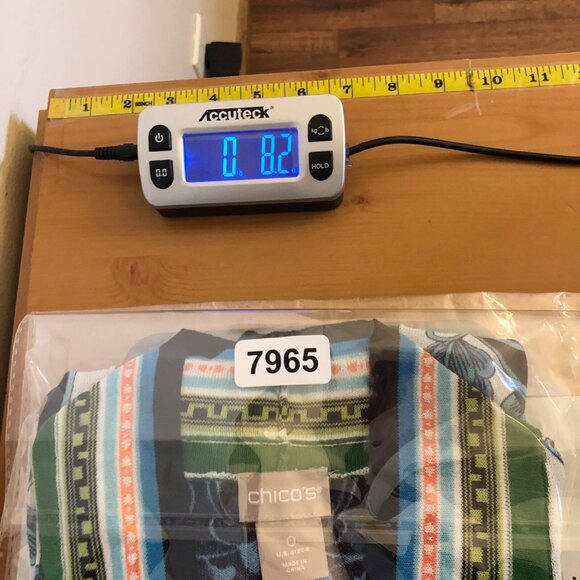 Chicos Sweater Womens 0 US Small Blue Floral Perfect Layer Cardigan 3/4 Sleeves - Picture 10 of 10